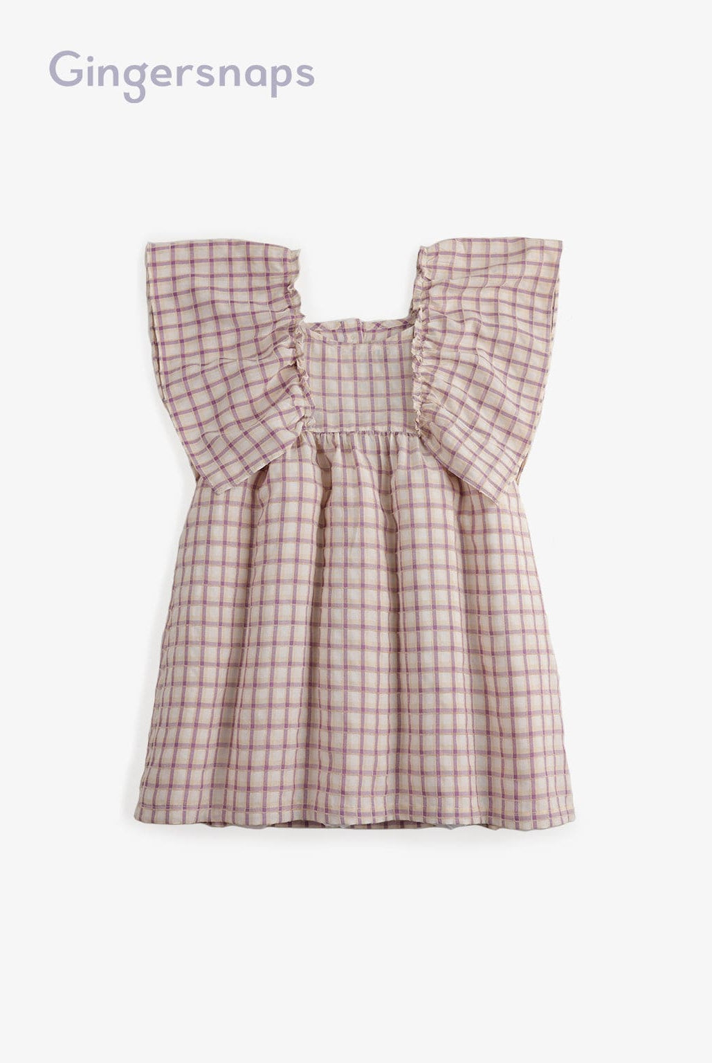 جينجرسنابس فستان بناتي مربعات كم مكشكش واسع متعدد الألوان