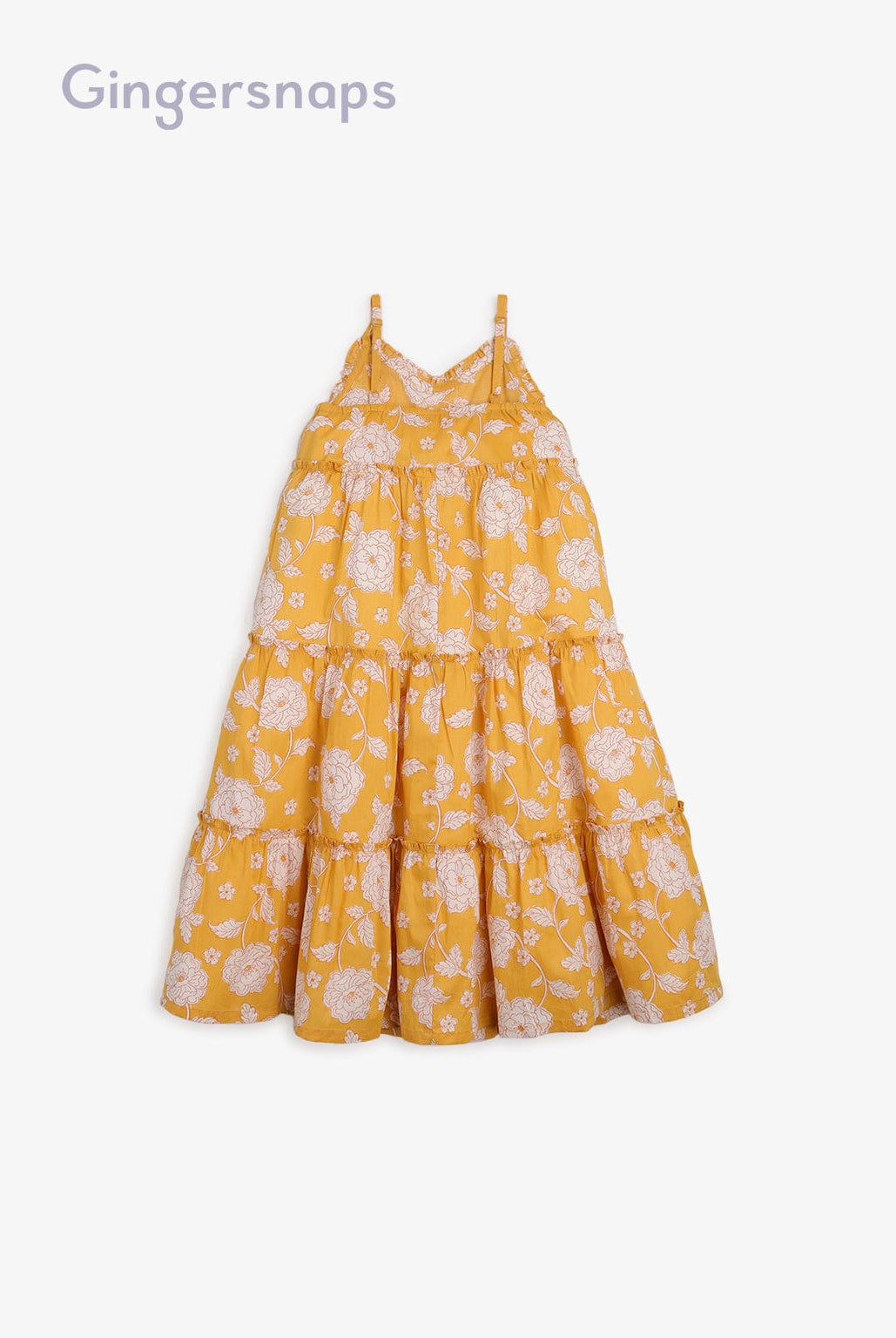 جينجرسنابس فستان مورد واسع طبقات من أسفل حمالات بناتي أصفر