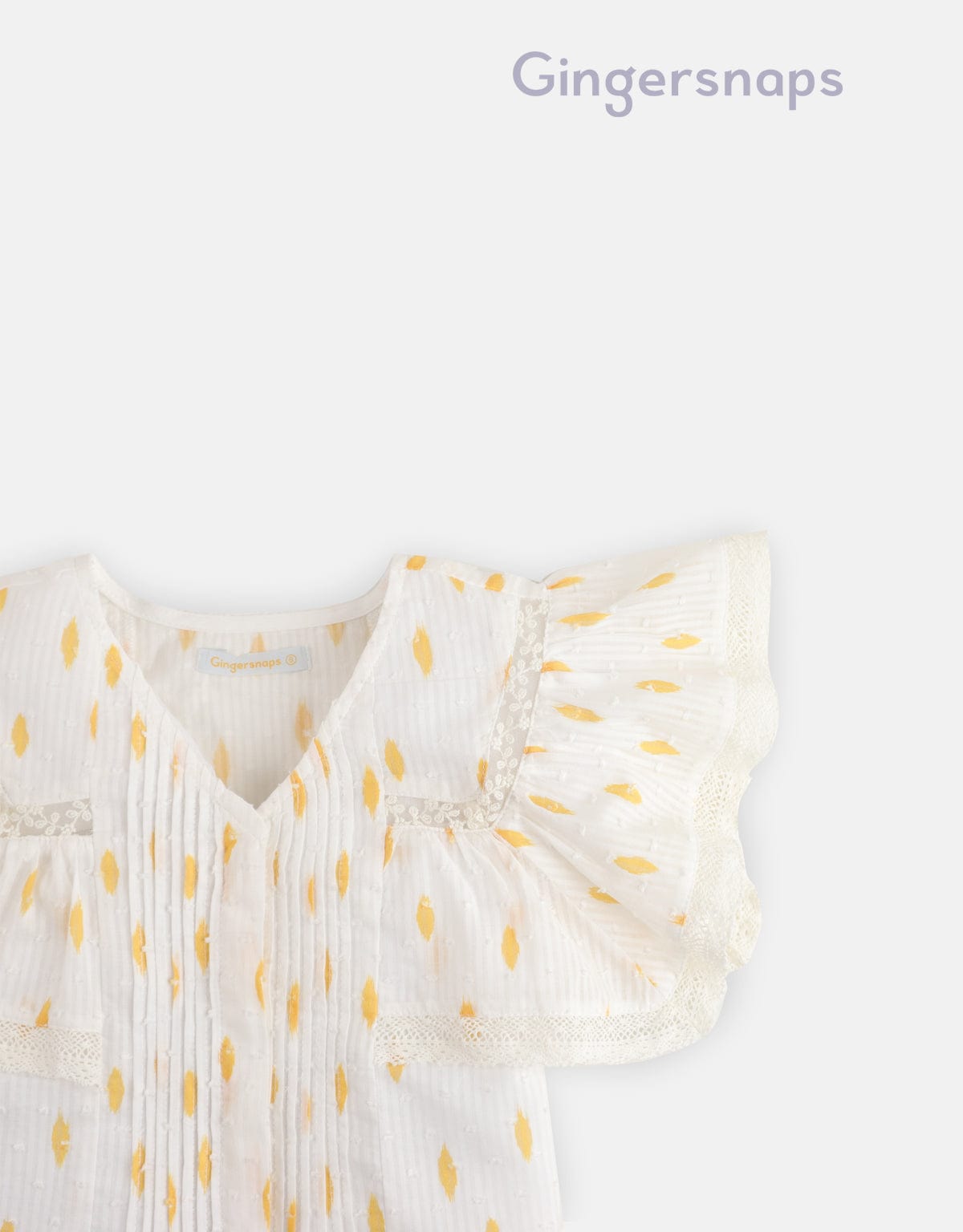 جينجرسنابس بلوزة على شكل فراشة منقطة بناتي أبيض