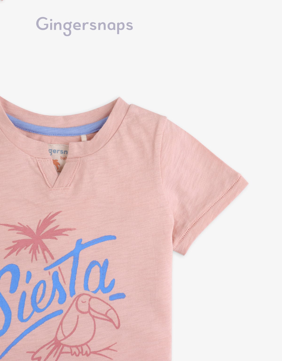 جينجرسنابس تيشيرت رضع ولادي بطبعة بغبغان وردي