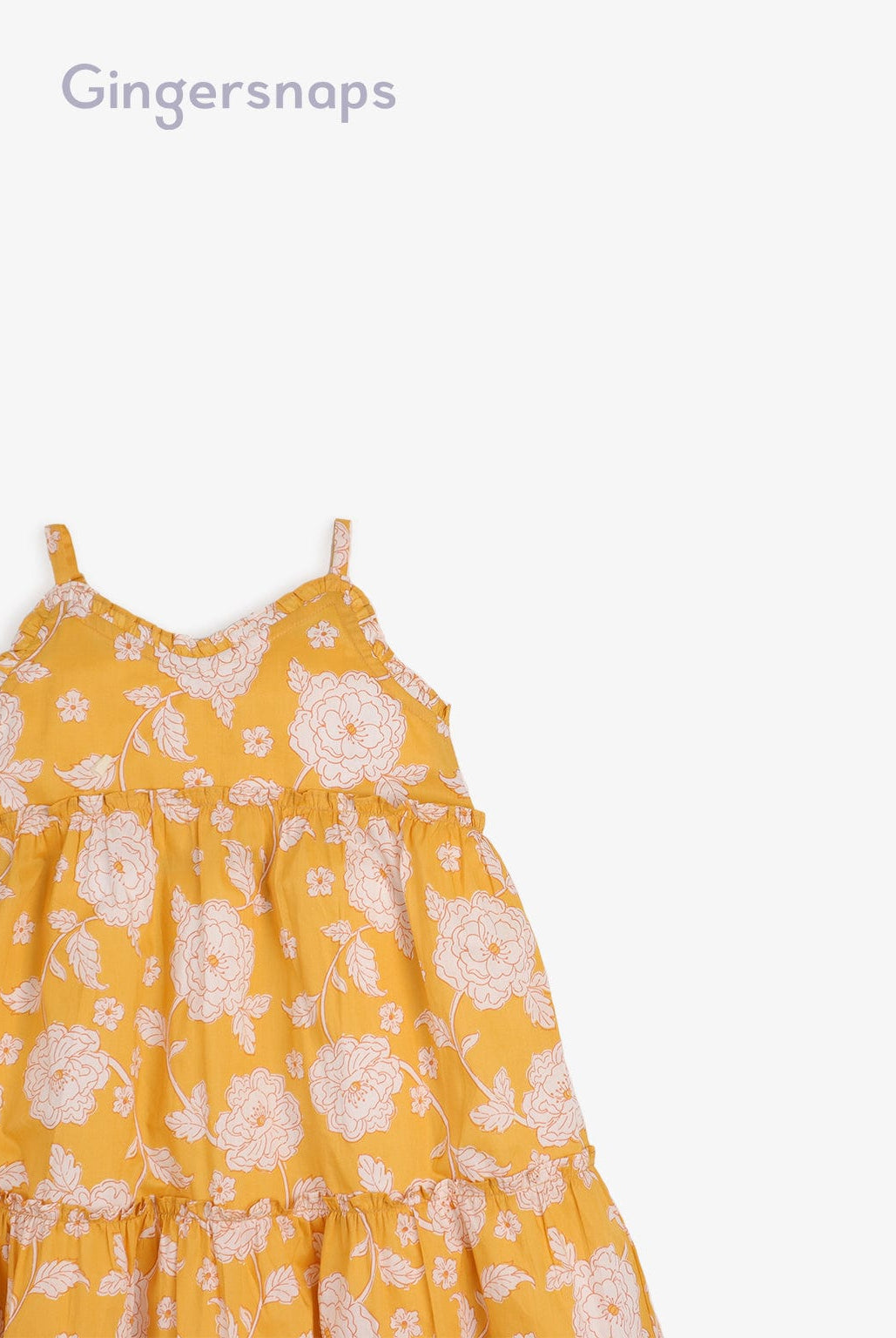 جينجرسنابس فستان مورد واسع طبقات من أسفل حمالات بناتي أصفر