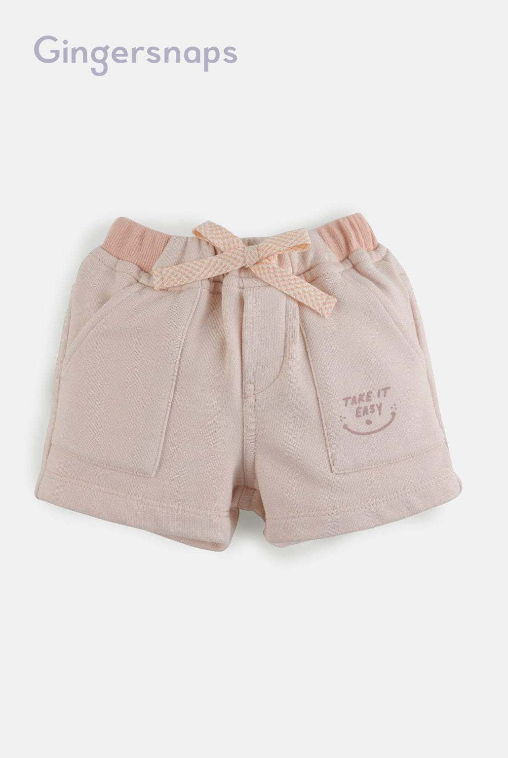 جينجرسنابس شورت سادة بطبعة على الجانب أولادي وردي