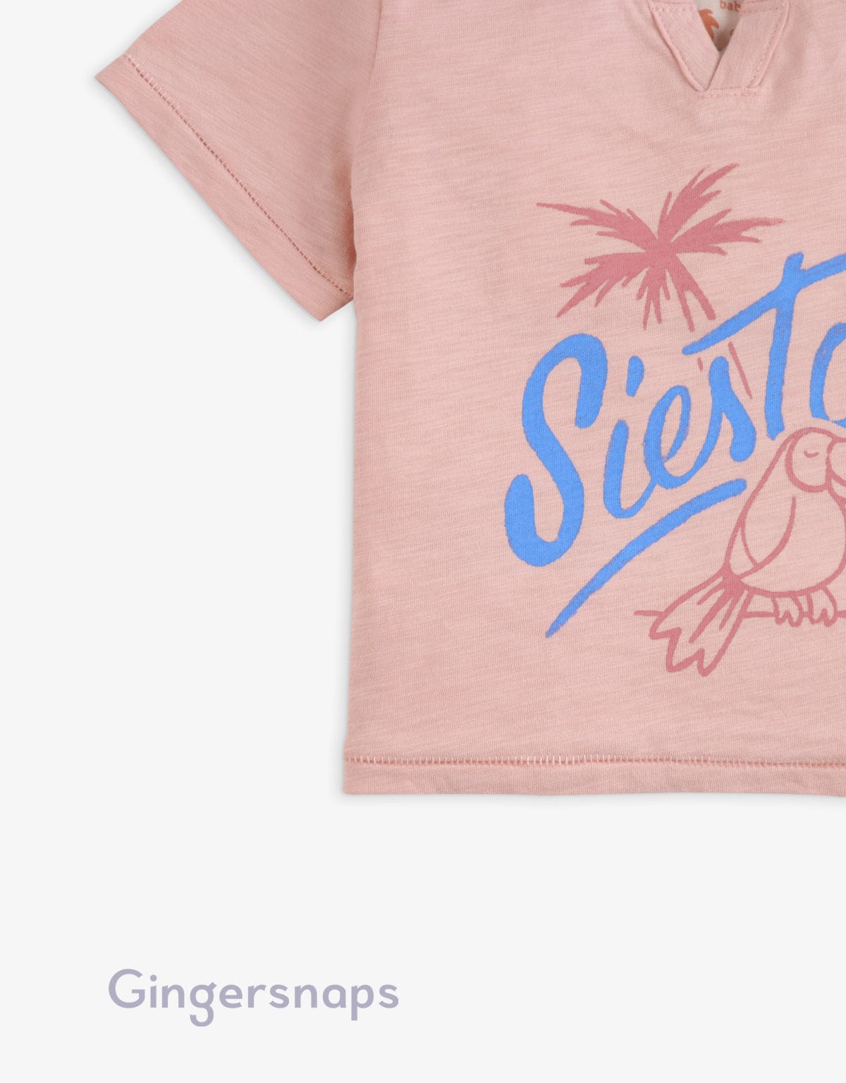 جينجرسنابس تيشيرت رضع ولادي بطبعة بغبغان وردي