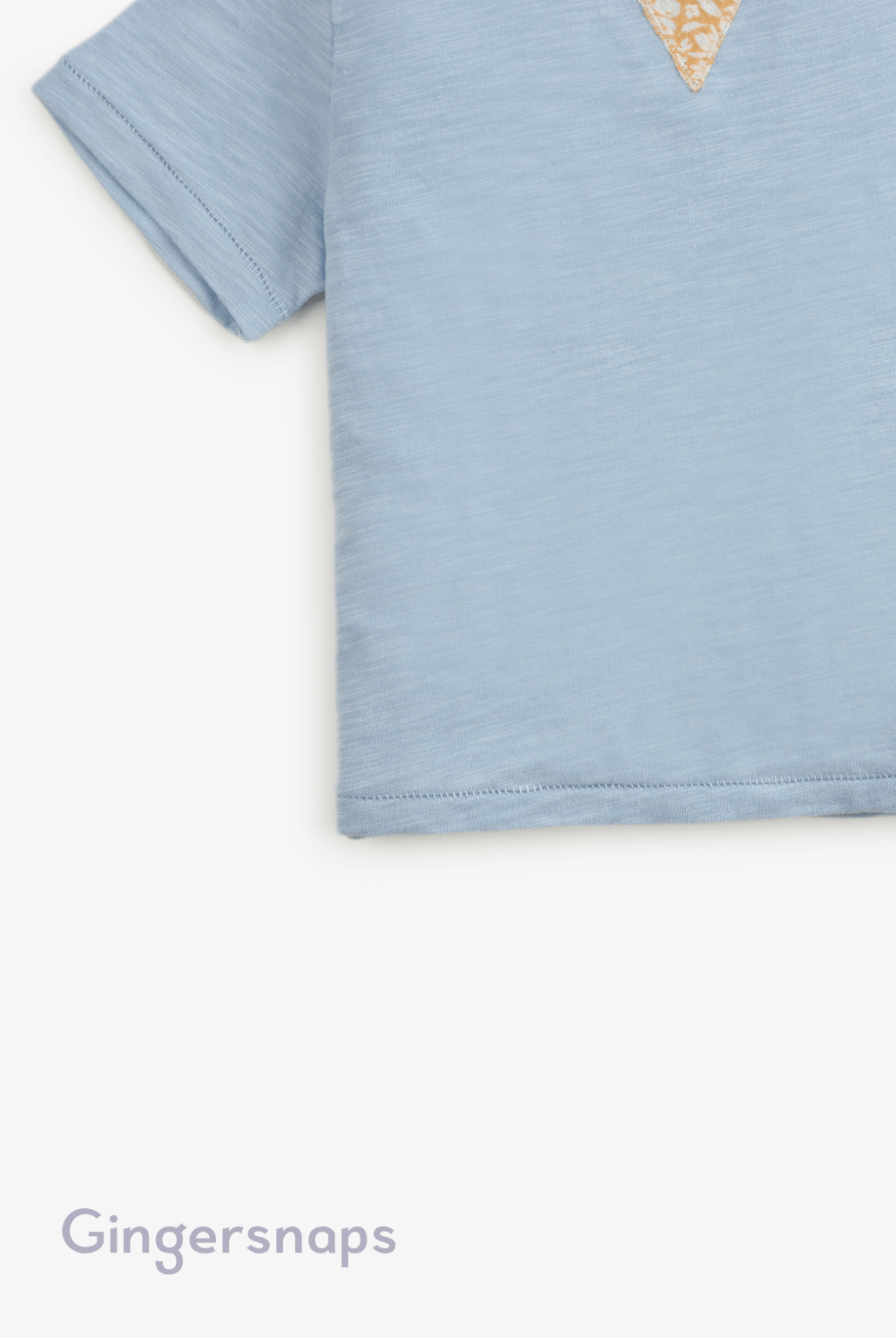 جينجرسنابس تي شيرت مواليد أولادي سادة بياقة دائرية أزرق