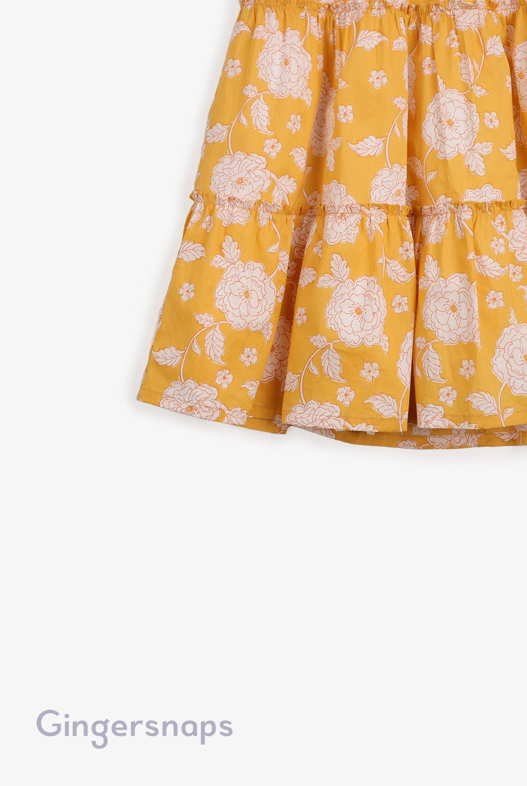 جينجرسنابس فستان مورد واسع طبقات من أسفل حمالات بناتي أصفر