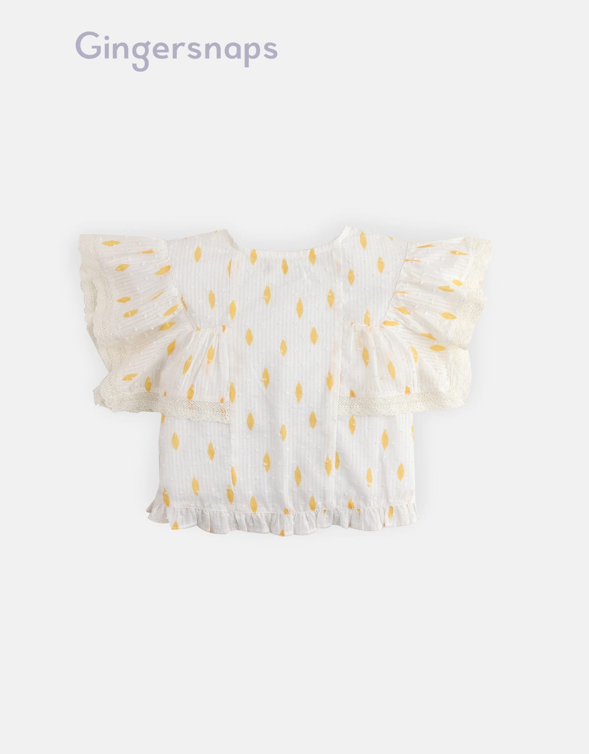 جينجرسنابس بلوزة على شكل فراشة منقطة بناتي أبيض