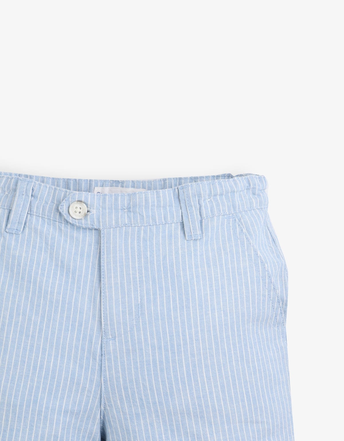 جينجرسنابس شورت ولادي مقلم سادة بزرار أمامي أزرق