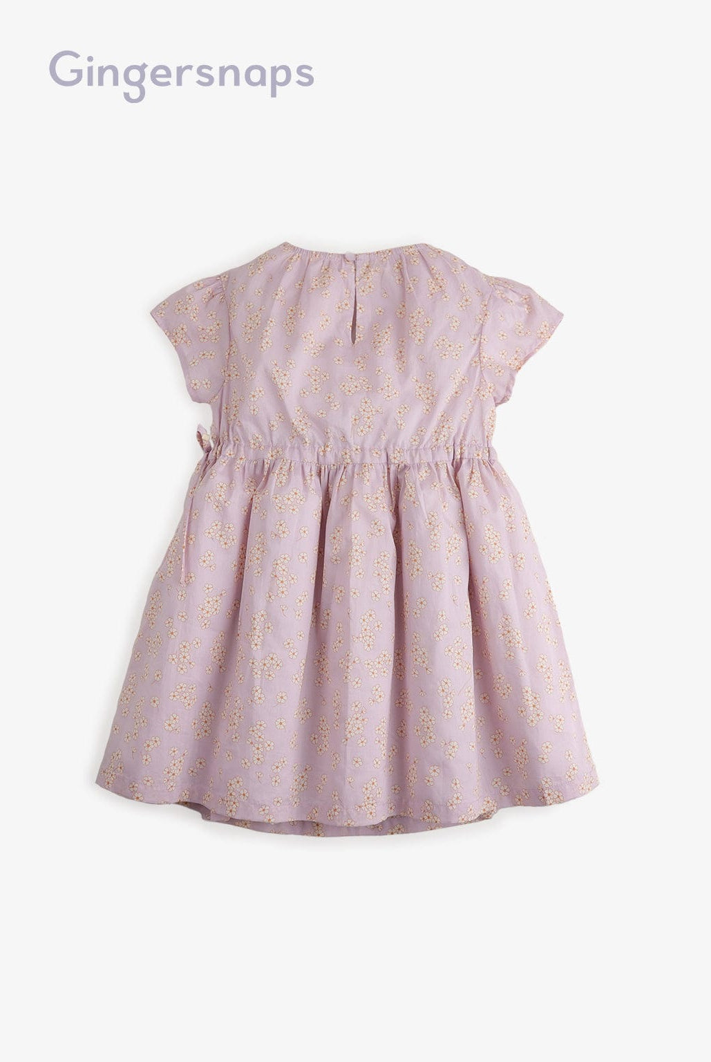 جينجرسنابس فستان مورد ناعم مخصر بفيونكة على الجانب نص كم بناتي أرجواني