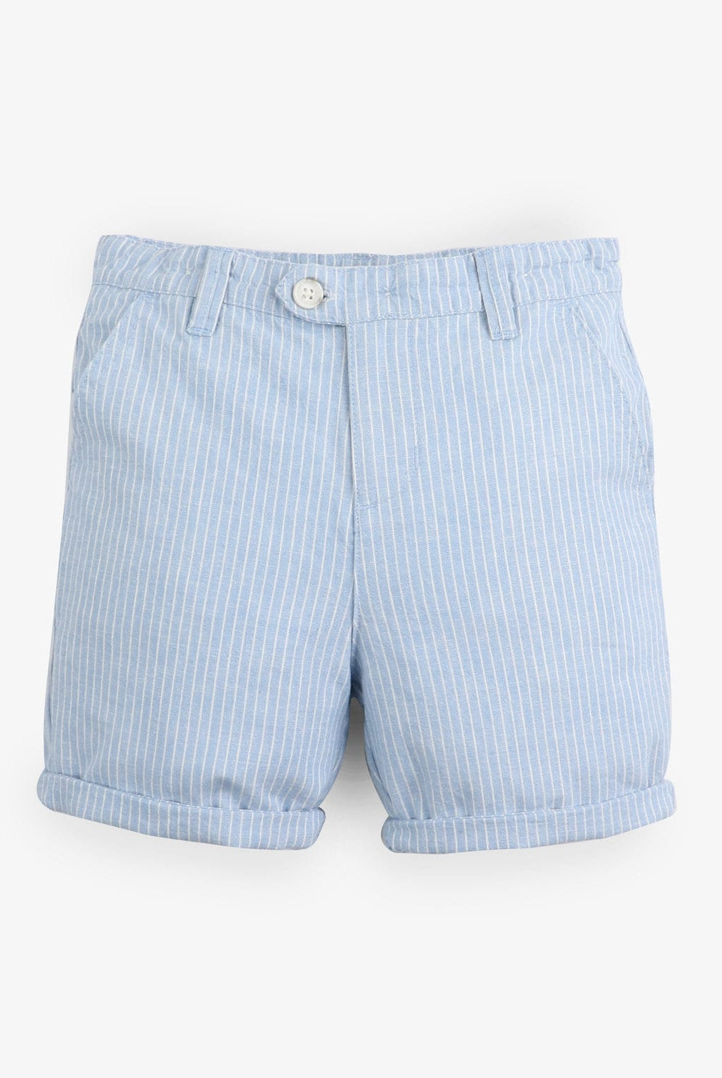 جينجرسنابس شورت ولادي مقلم سادة بزرار أمامي أزرق