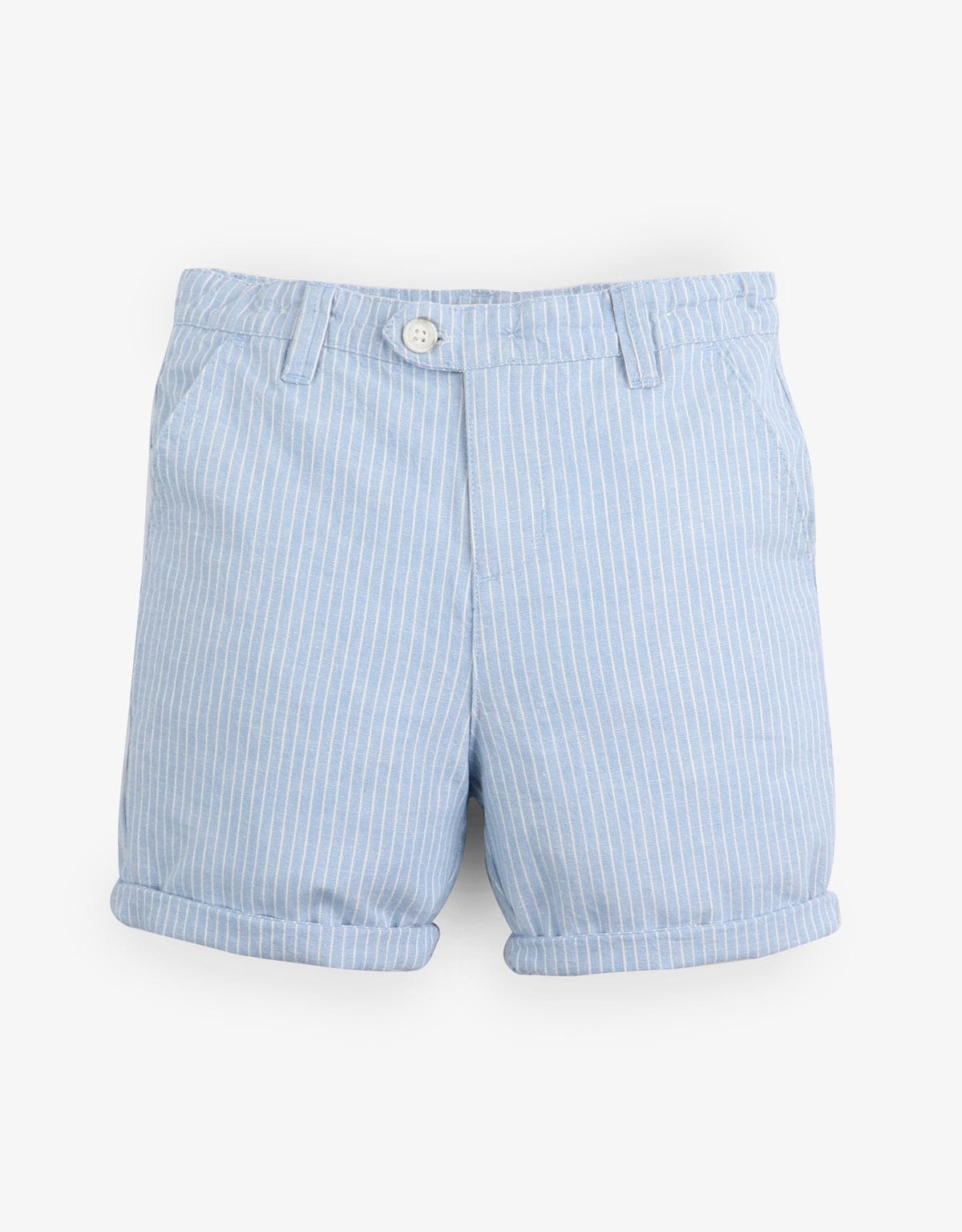 جينجرسنابس شورت ولادي مقلم سادة بزرار أمامي أزرق