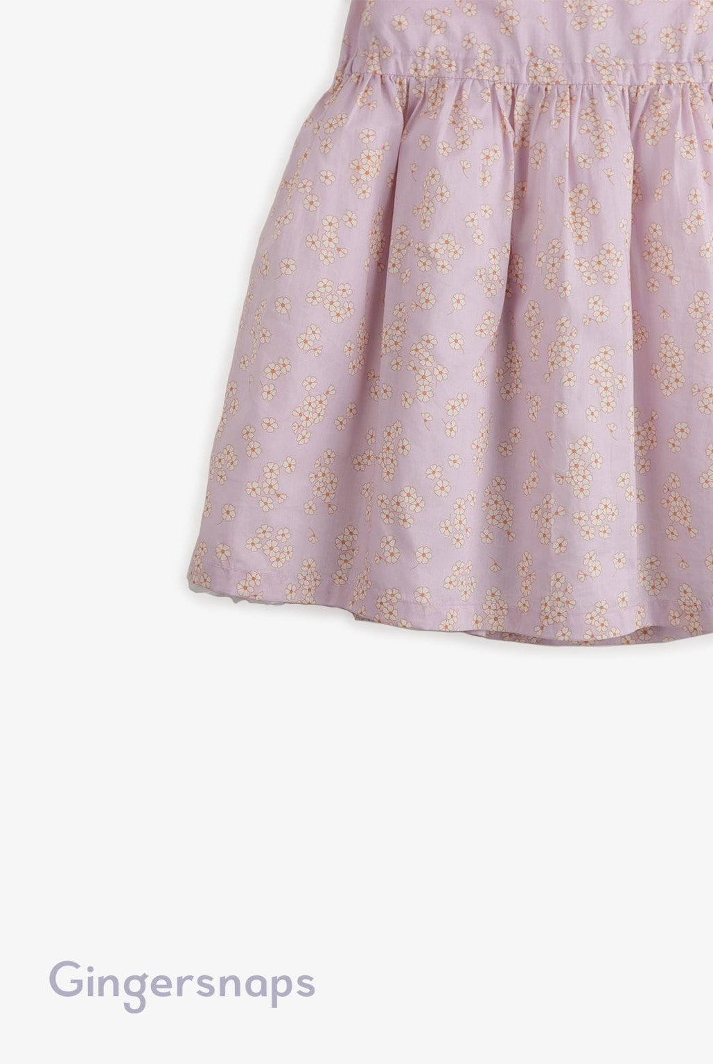 جينجرسنابس فستان مورد ناعم مخصر بفيونكة على الجانب نص كم بناتي أرجواني