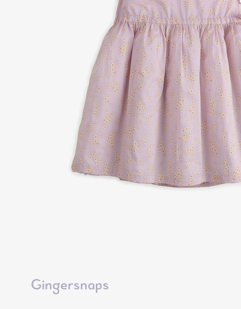 جينجرسنابس فستان مورد ناعم مخصر بفيونكة على الجانب نص كم بناتي أرجواني