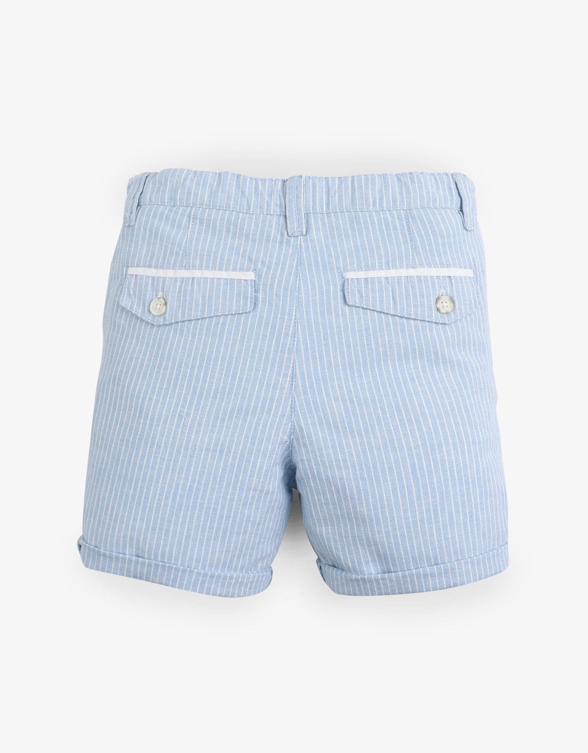 جينجرسنابس شورت ولادي مقلم سادة بزرار أمامي أزرق