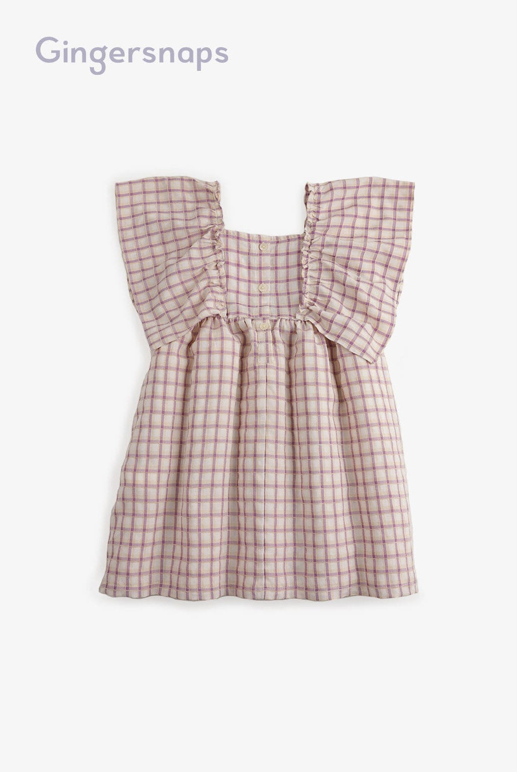 جينجرسنابس فستان بناتي مربعات كم مكشكش واسع متعدد الألوان