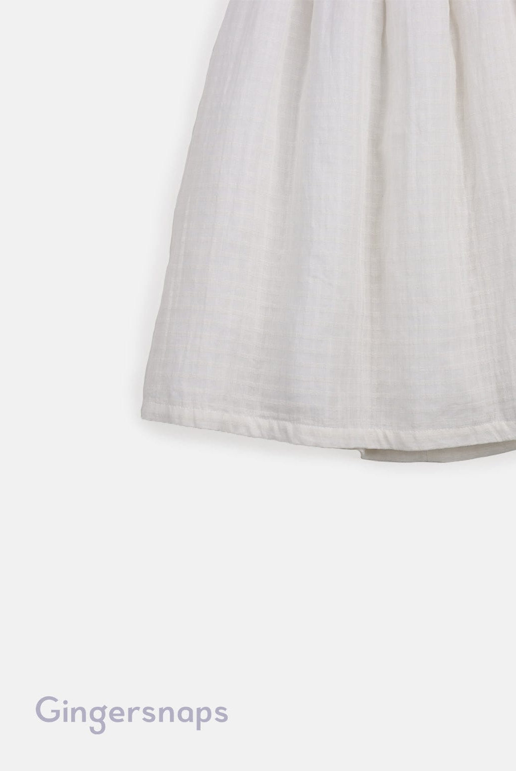 جينجرسنابس فستان مزموم من أعلى واسع من أسفل كم قصير بناتي أبيض