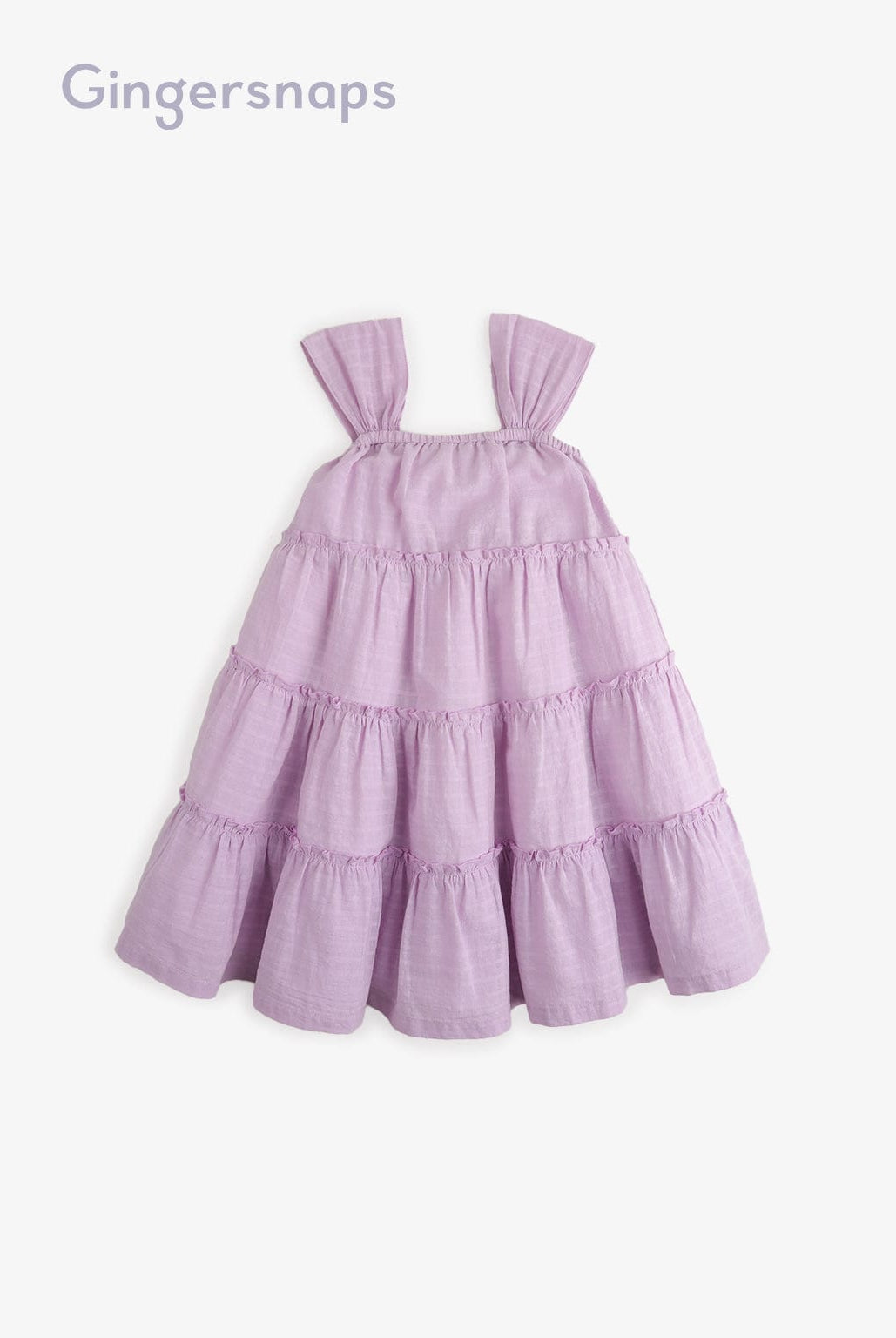 جينجرسنابس فستان طبقات حمالات عريضة سادة بناتي أرجواني