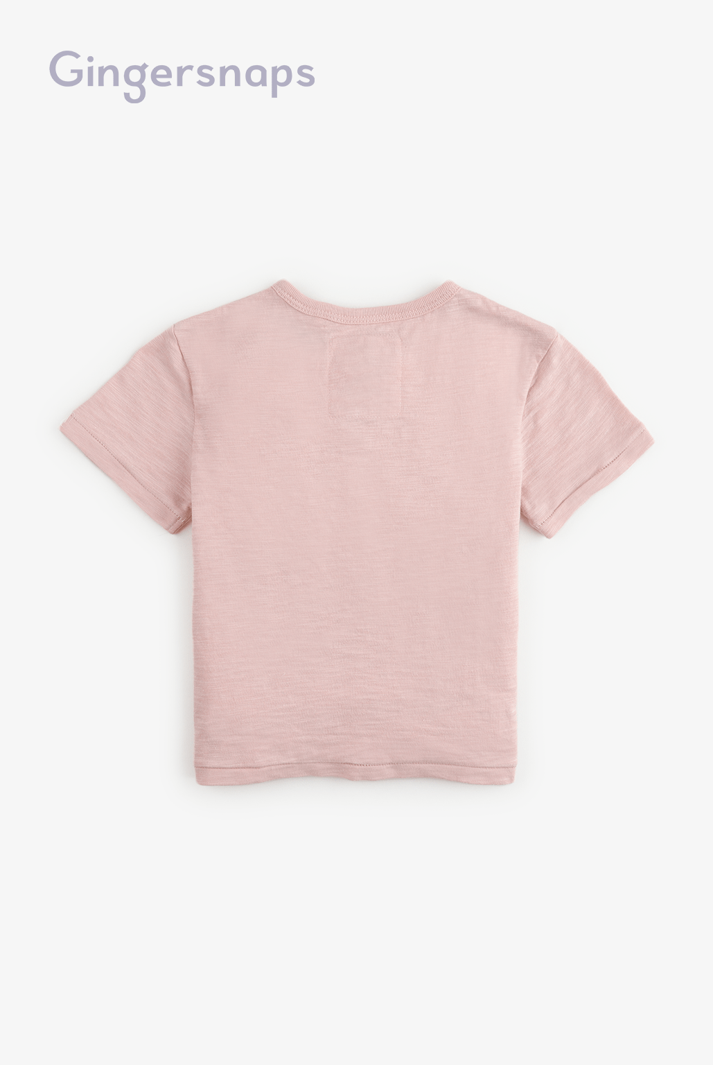 جينجرسنابس تي شيرت ولادي صيفي نص كم بياقة دائرية بأزرار أمامية وردي