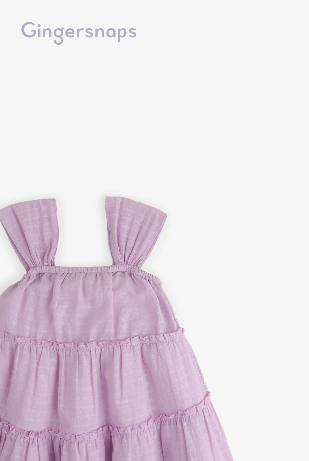 جينجرسنابس فستان طبقات حمالات عريضة سادة بناتي أرجواني