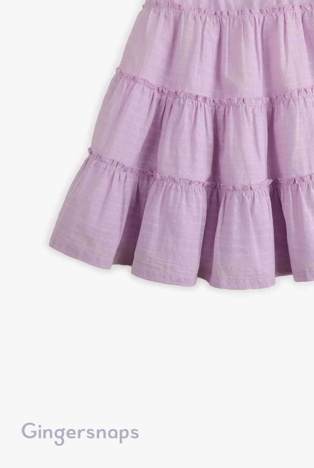 جينجرسنابس فستان طبقات حمالات عريضة سادة بناتي أرجواني