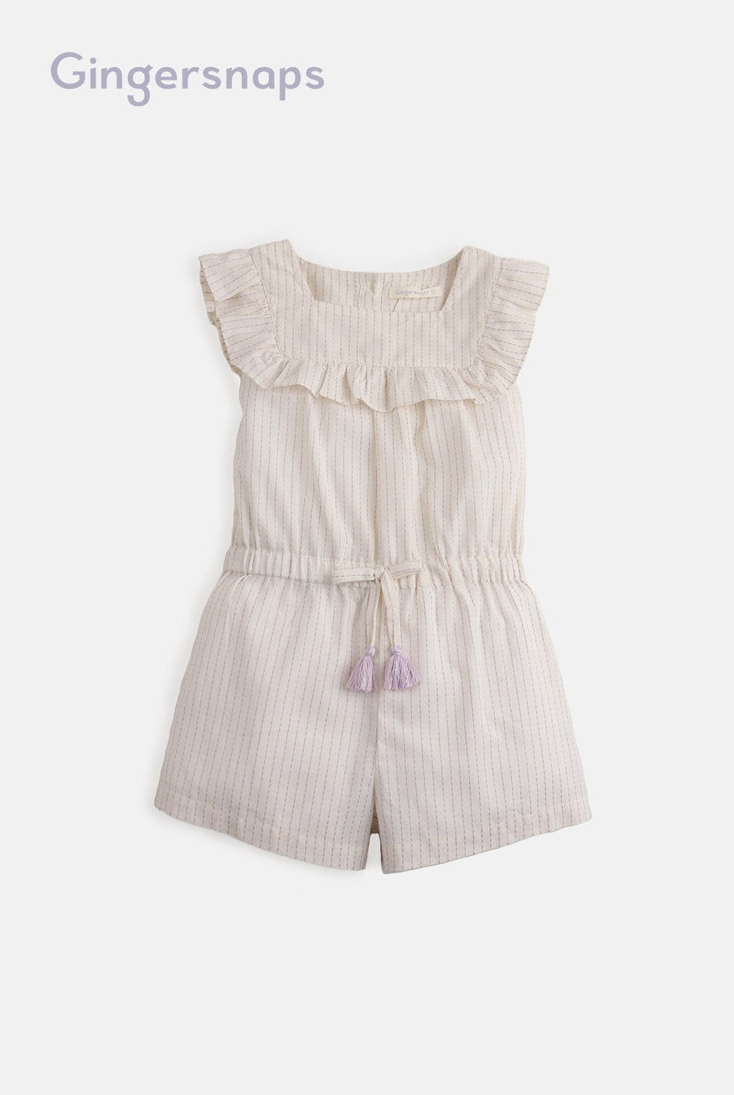 جينجرسنابس جمبسوت مخطط بالطول مخصر بالحزام مكشكش من أعلى بناتي بيج