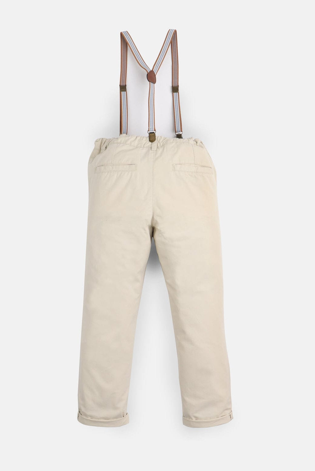 جينجرسنابس بنطلون أولادي تشينو سادة ملحق بحمالات من الخصر بيج