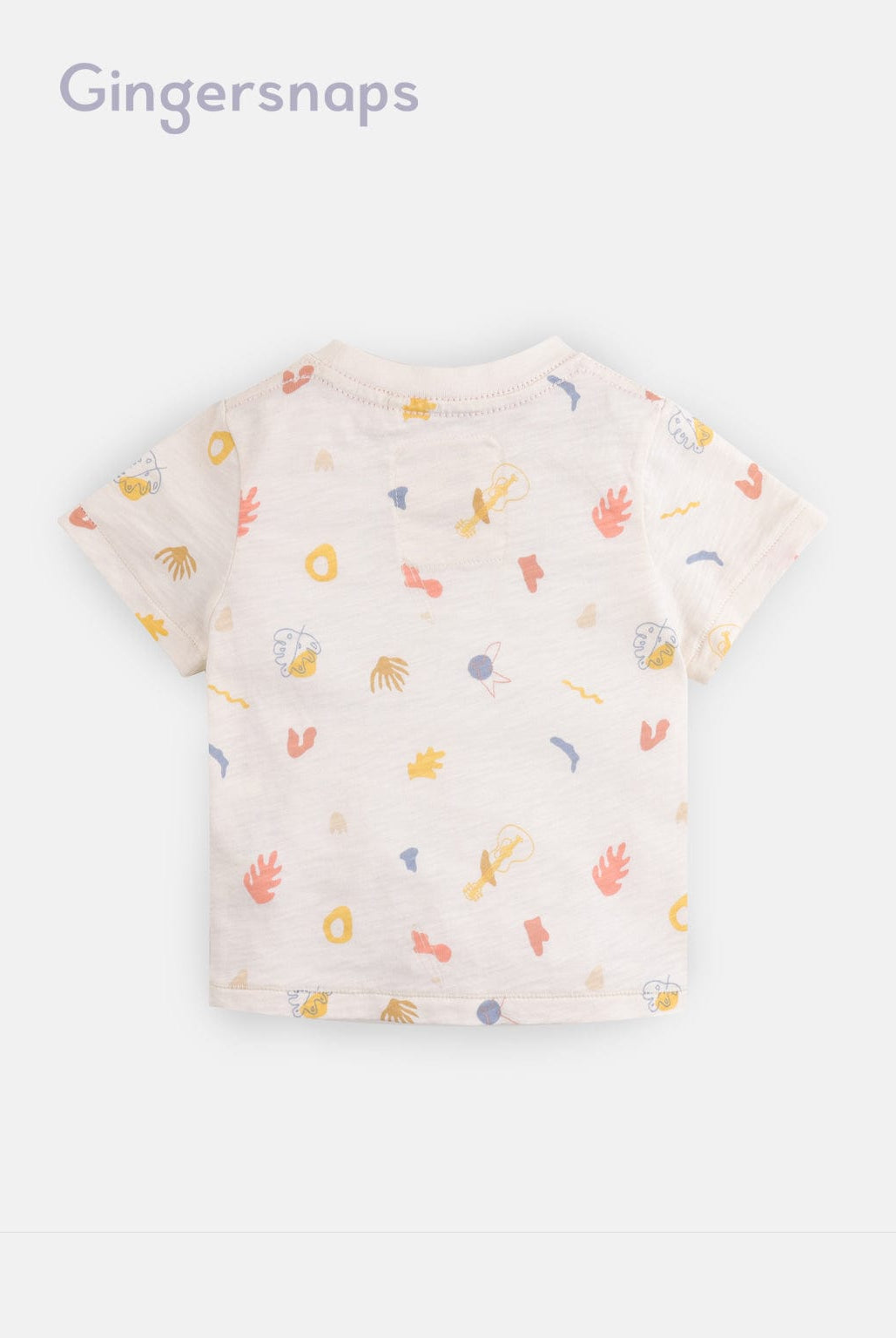 جينجرسنابس تي شيرت أولاد رضع صيفي مطبوع أبيض