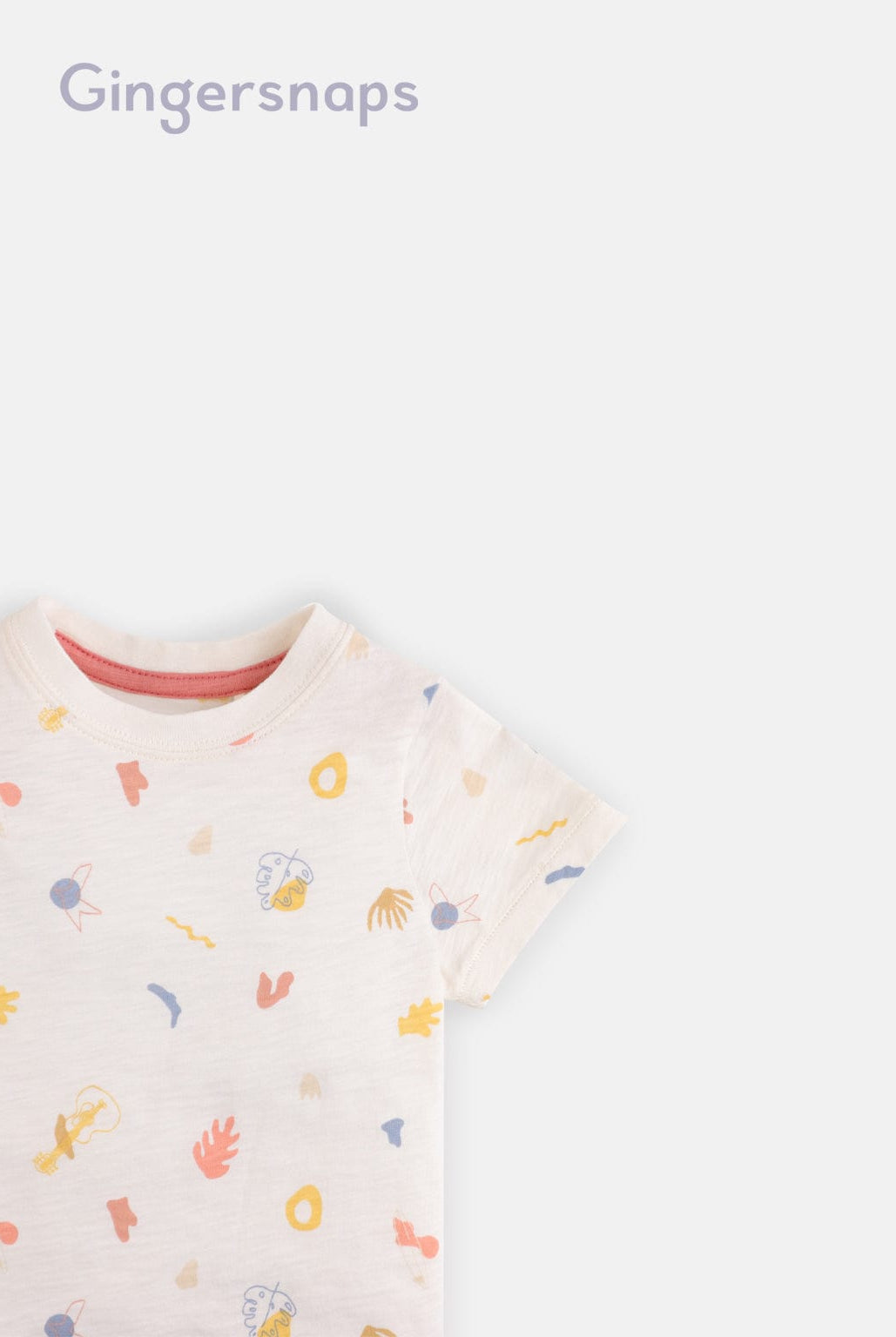 جينجرسنابس تي شيرت أولاد رضع صيفي مطبوع أبيض