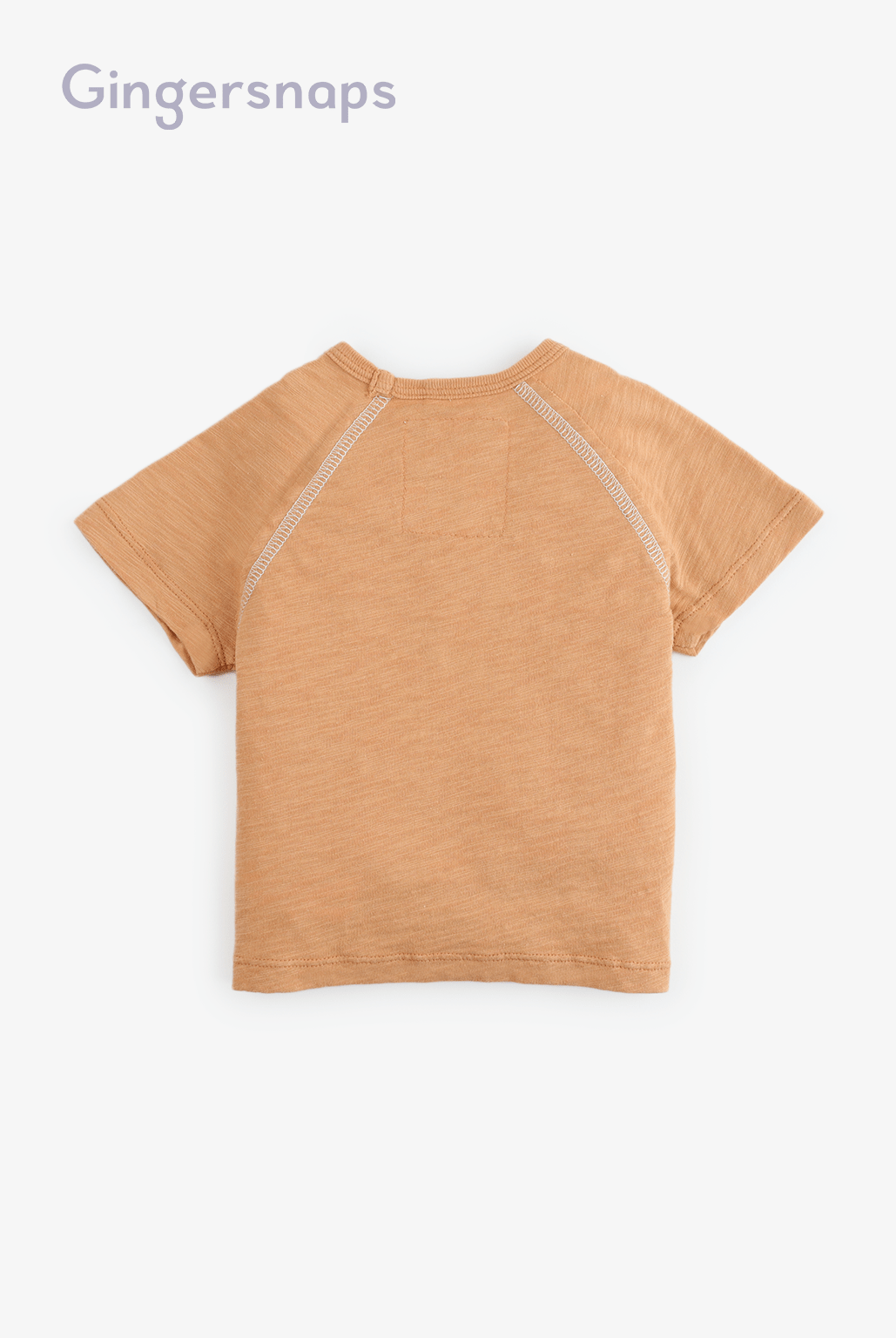 جينجرسنابس تي شيرت للأولاد الرضع صيفي بطبعة على الصدر بني