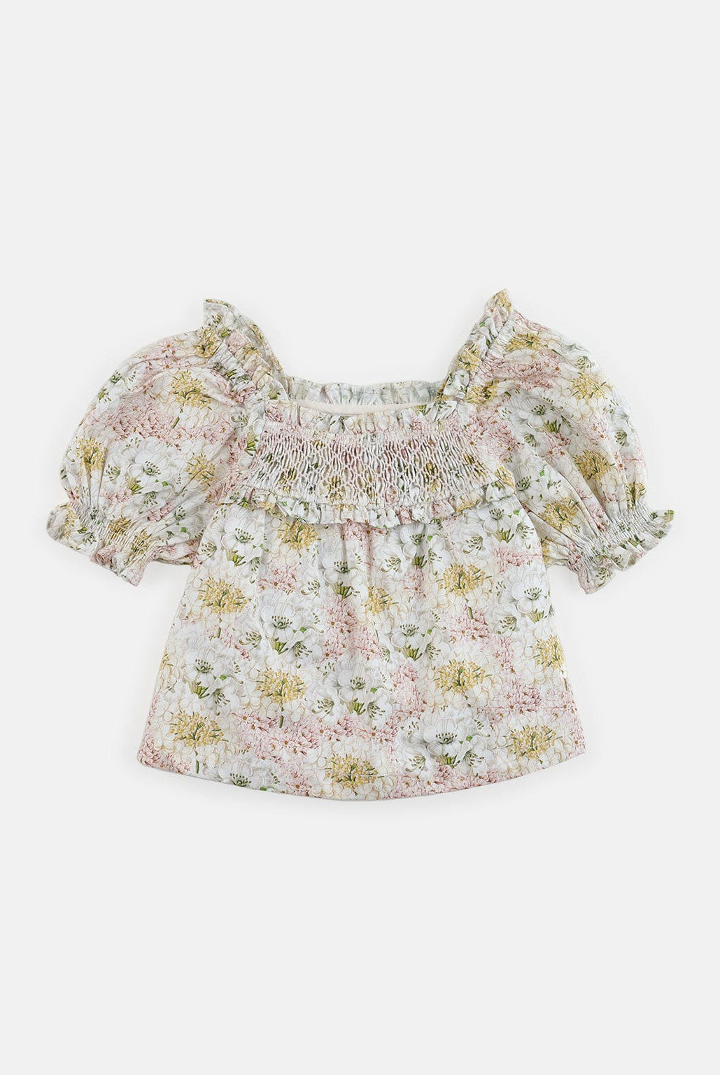 جينجرسنابس بلوزة موردة بياقة مربعة نص كم بف بناتي متعدد الألوان