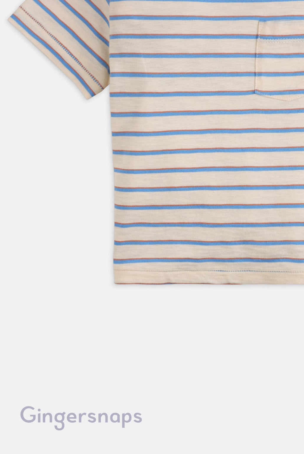 جينجرسنابس تي شيرت مخطط بجيب على الصدر أولاد رضع البيج