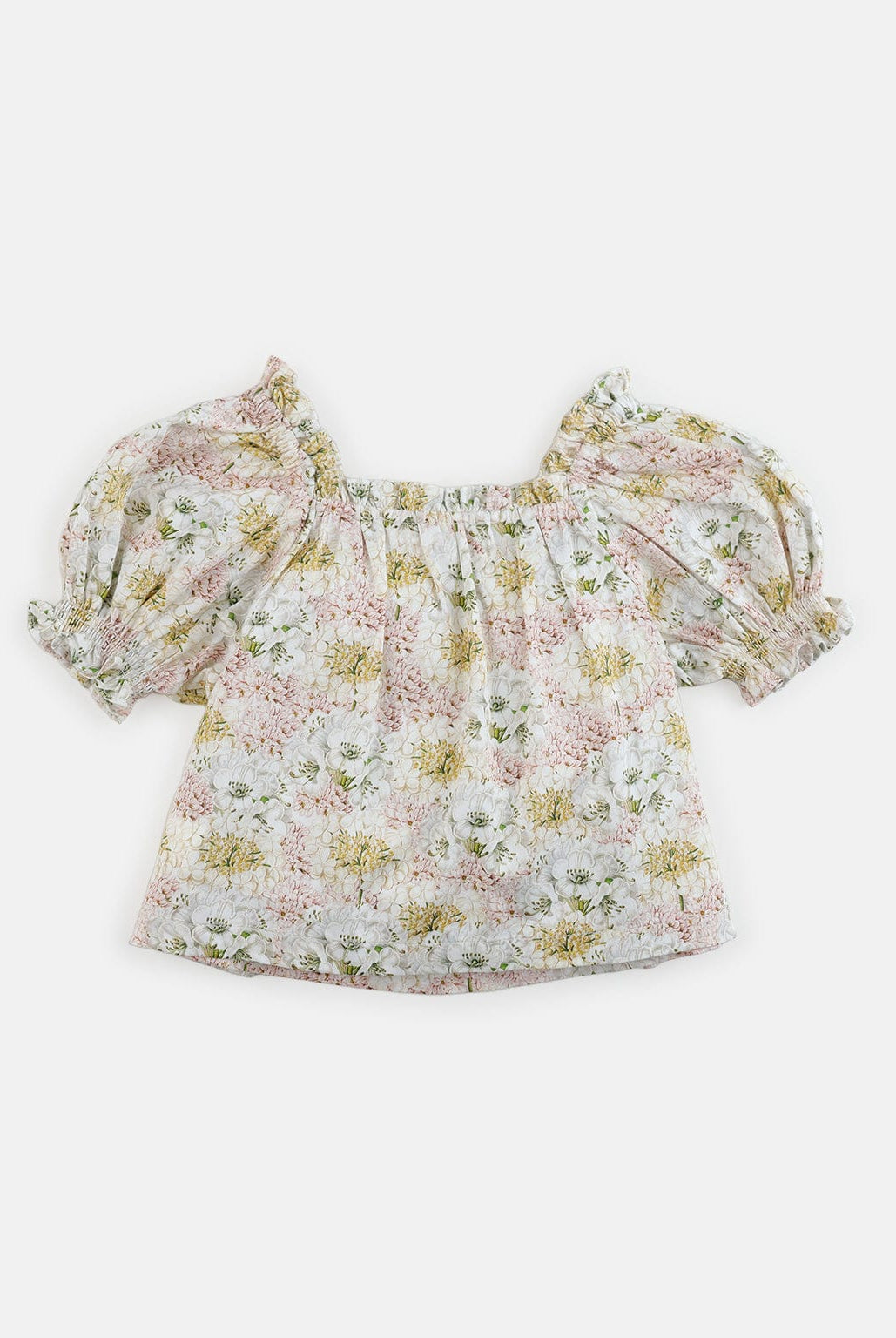 جينجرسنابس بلوزة موردة بياقة مربعة نص كم بف بناتي متعدد الألوان