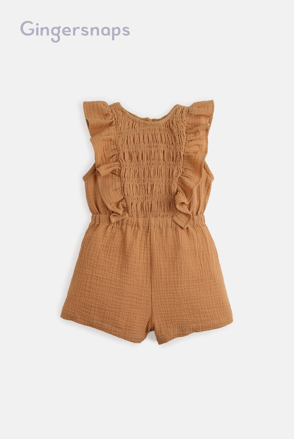 جينجرسنابس جمبسوت مخصر مكشكش من الجانبين سادة بناتي بني