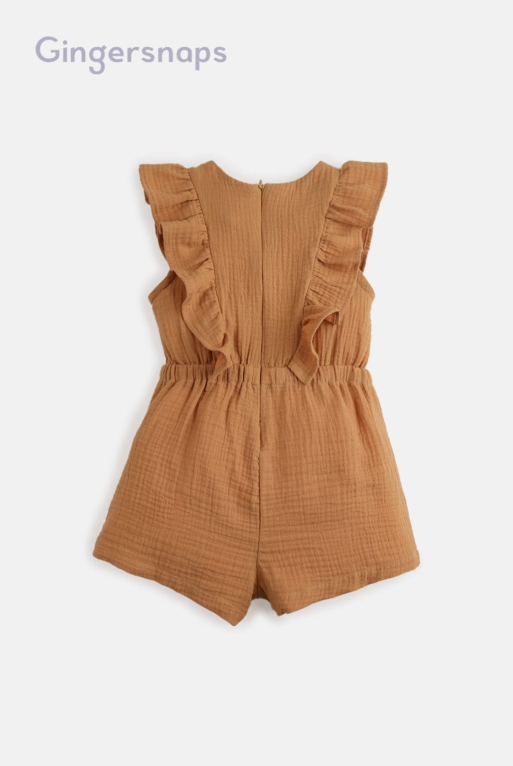 جينجرسنابس جمبسوت مخصر مكشكش من الجانبين سادة بناتي بني