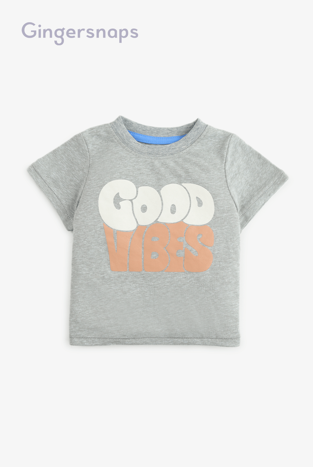 جينجرسنابس تي شيرت للأولاد الرضع بياقة دائرية صيفي رمادي
