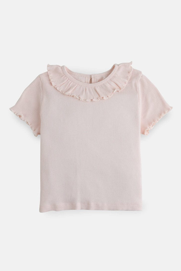 جينجرسنابس توب بناتي سادة مضلع بياقة مكشكشة وكم قصير متعدد الألوان