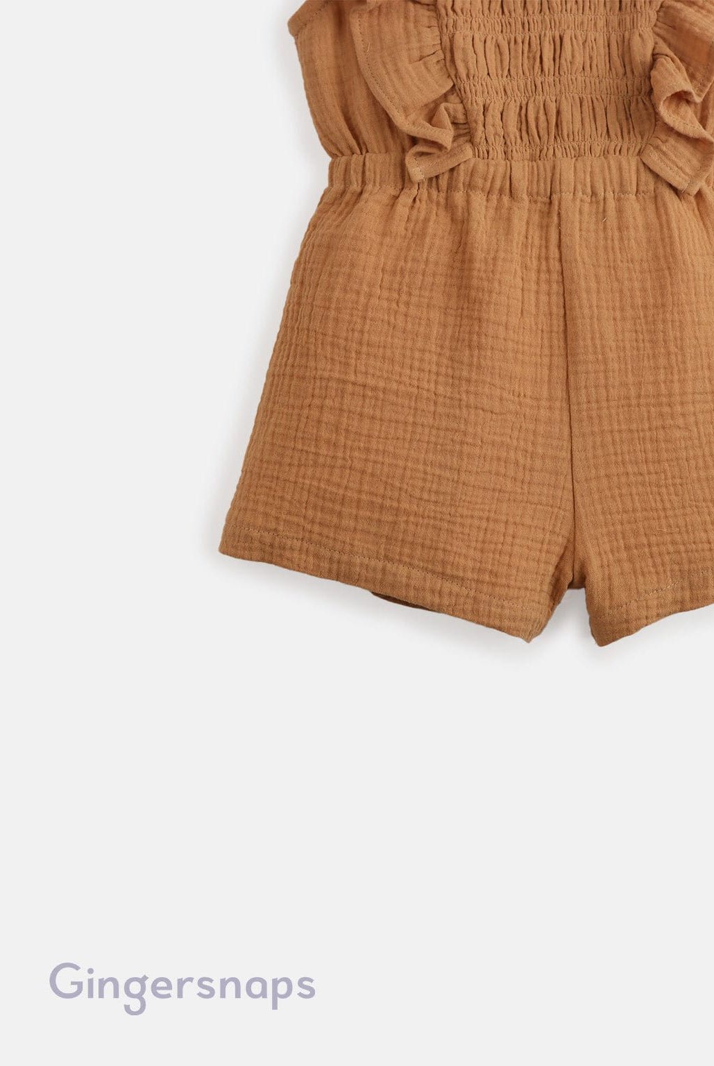 جينجرسنابس جمبسوت مخصر مكشكش من الجانبين سادة بناتي بني