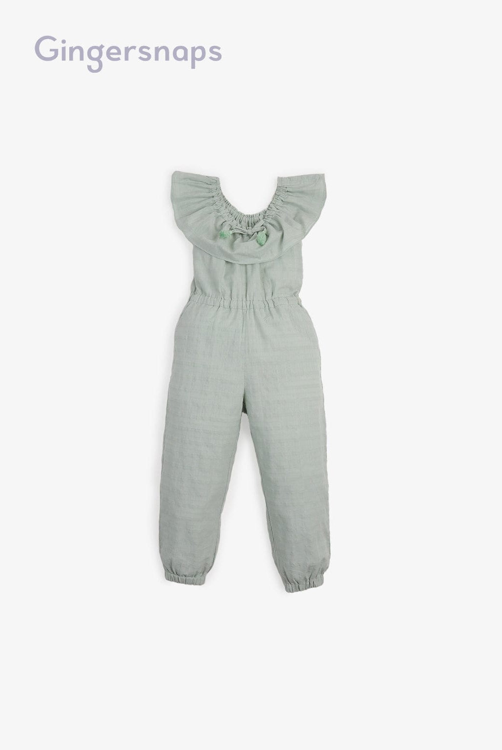 جينجرسنابس جمبسوت طويل مكشكش من أعلى مخصر بناتي أخضر