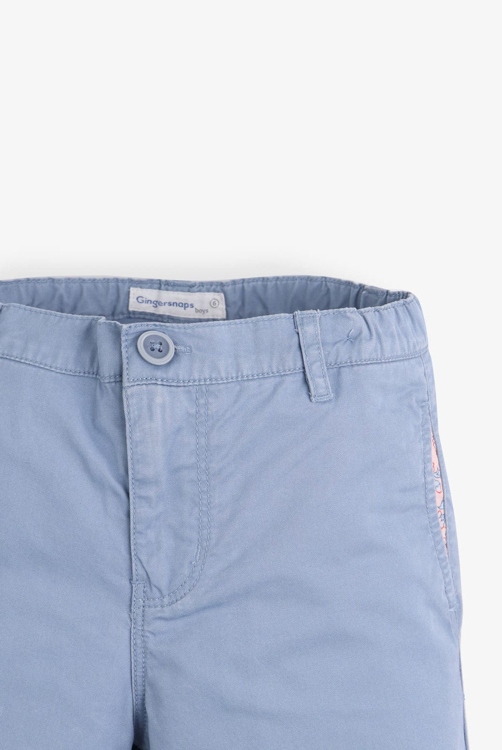 جينجرسنابس بنطلون تشينو اولادي سادة مزين بثنية من الأسفل أزرق