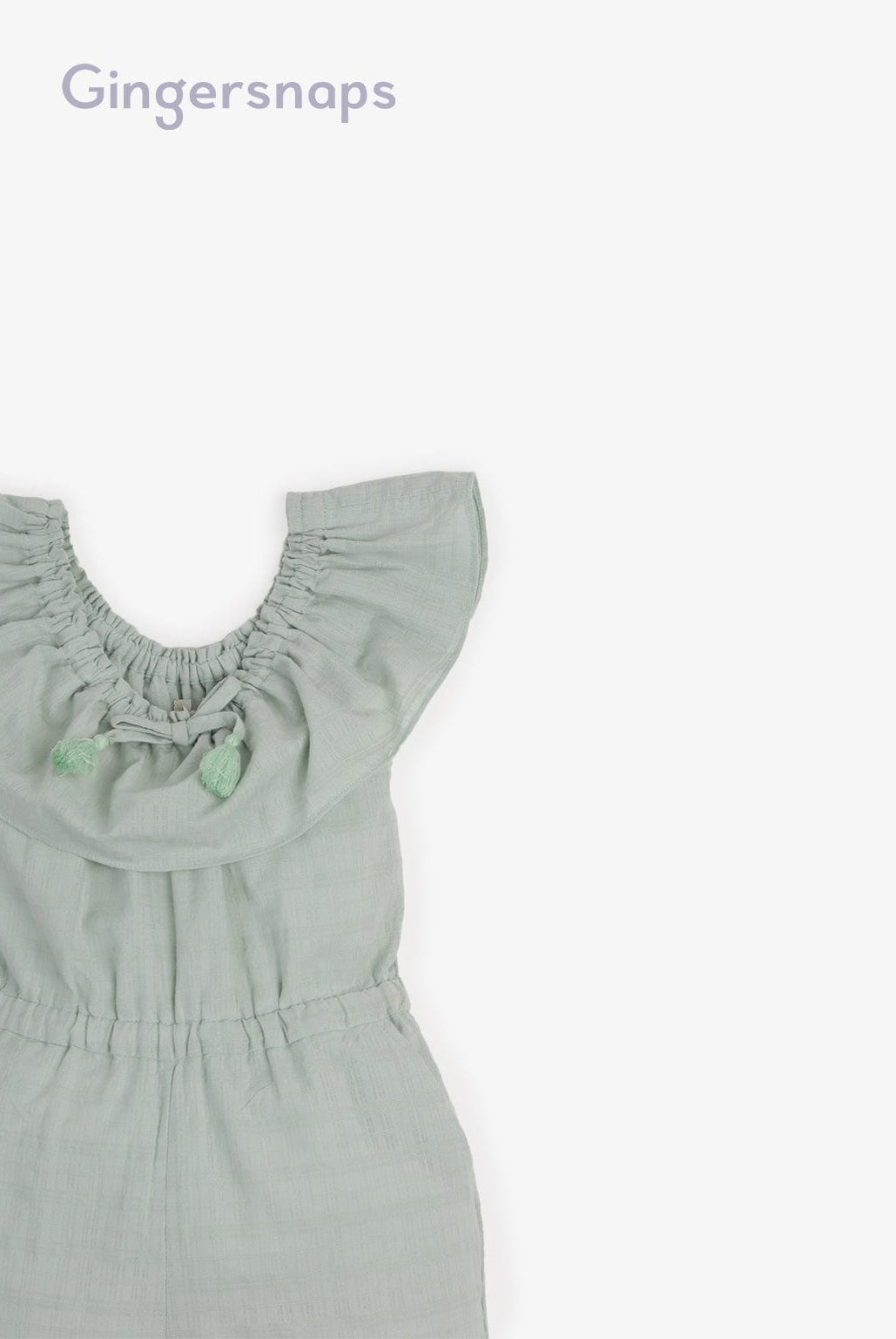 جينجرسنابس جمبسوت طويل مكشكش من أعلى مخصر بناتي أخضر