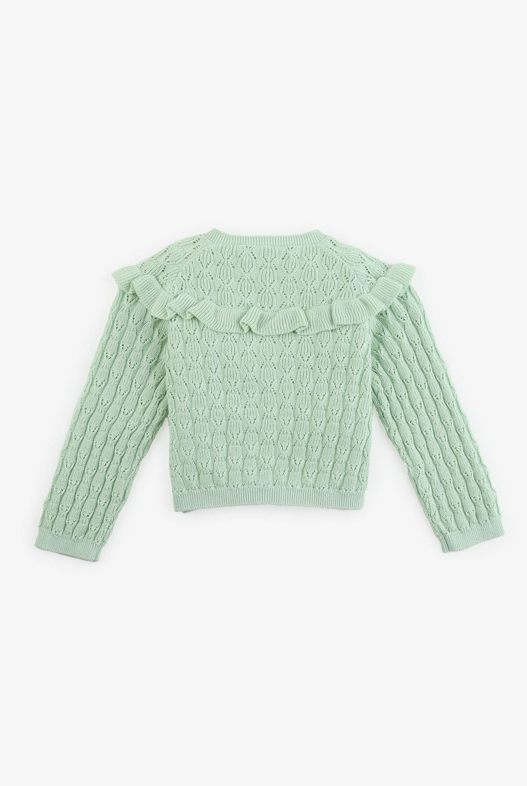 جينجرسنابس بلوزة مضفرة بأزرار أمامية كم طويل بناتي أخضر