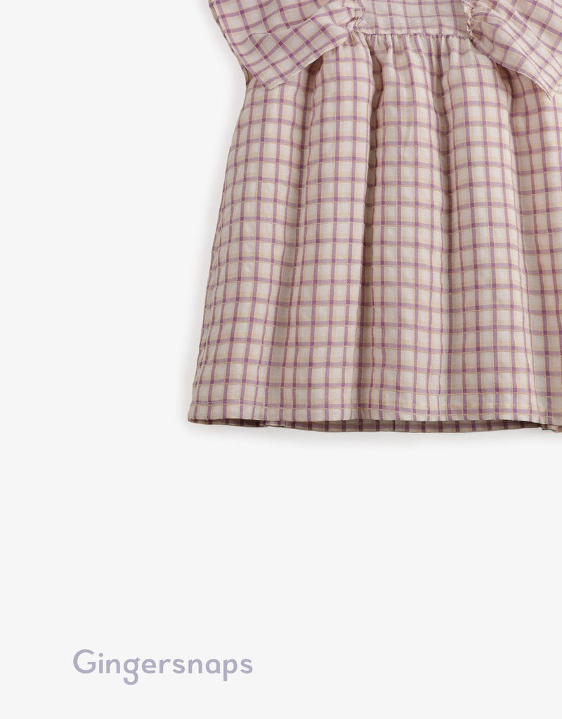 جينجرسنابس فستان بناتي مربعات كم مكشكش واسع متعدد الألوان