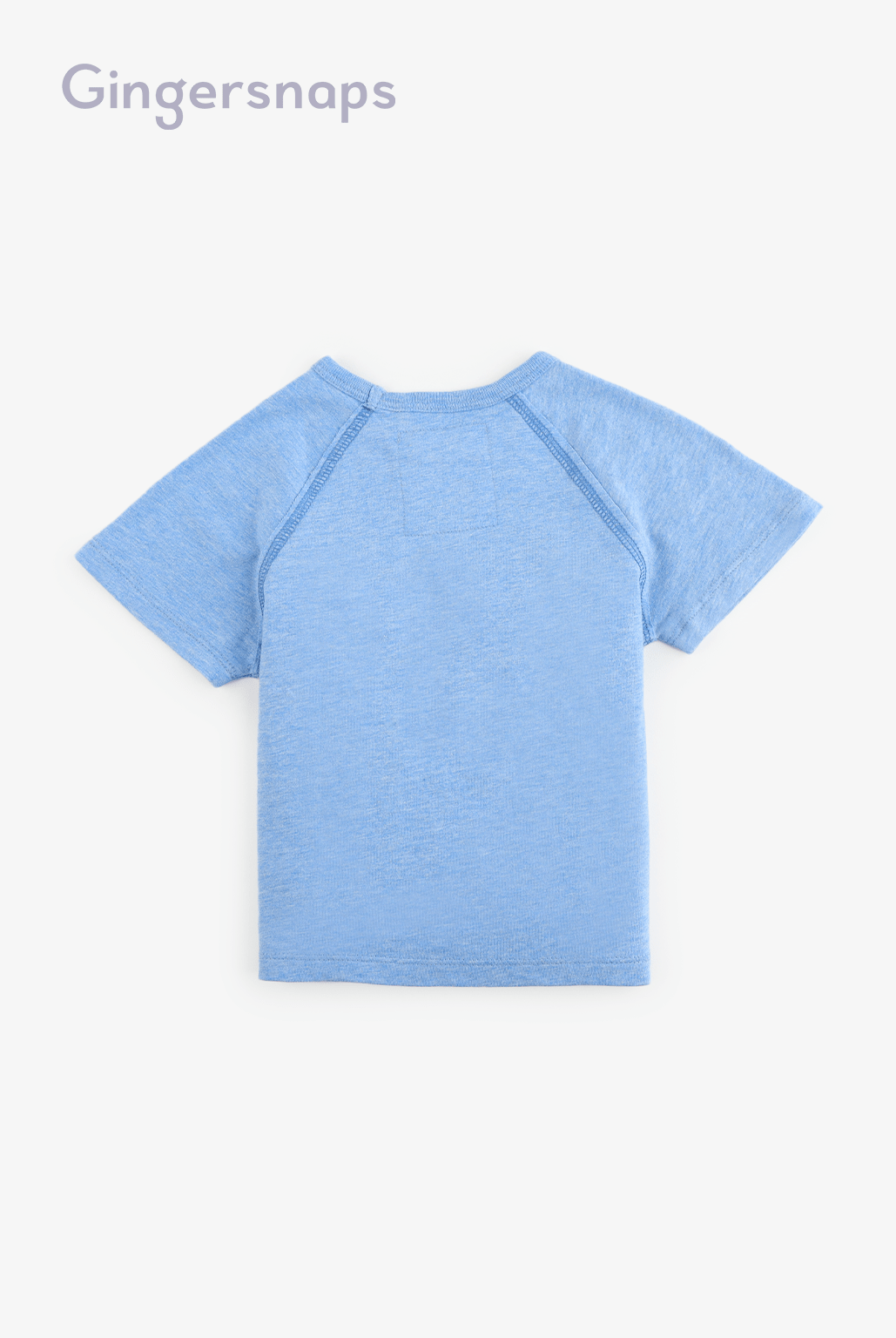 جينجرسنابس تي شيرت ولادي اطفالي صيفي بطبعة على الصدر بياقة دائرية أزرق