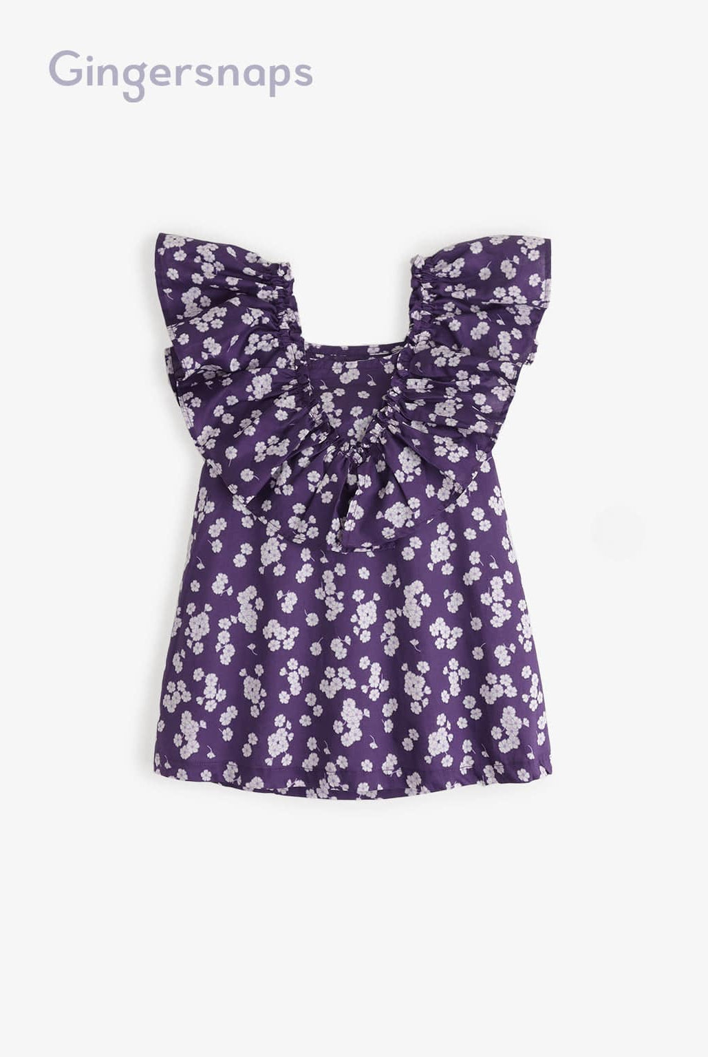 جينجرسنابس طقم بناتي موردة على شكل فراشة وشورت أرجواني