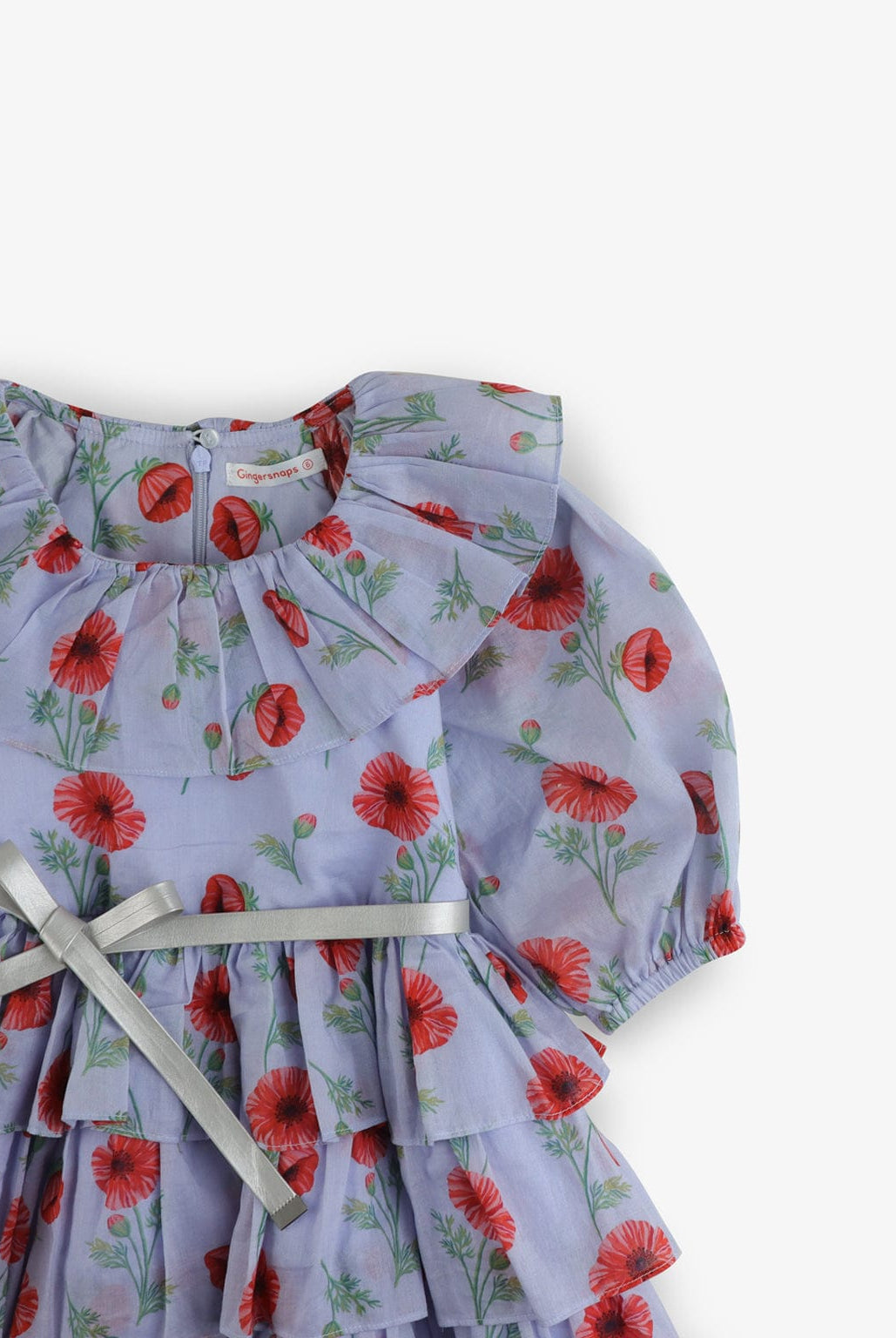 جينجرسنابس فستان بناتي مشجر طبقات مزين بكلوش على الياقة متعدد الألوان