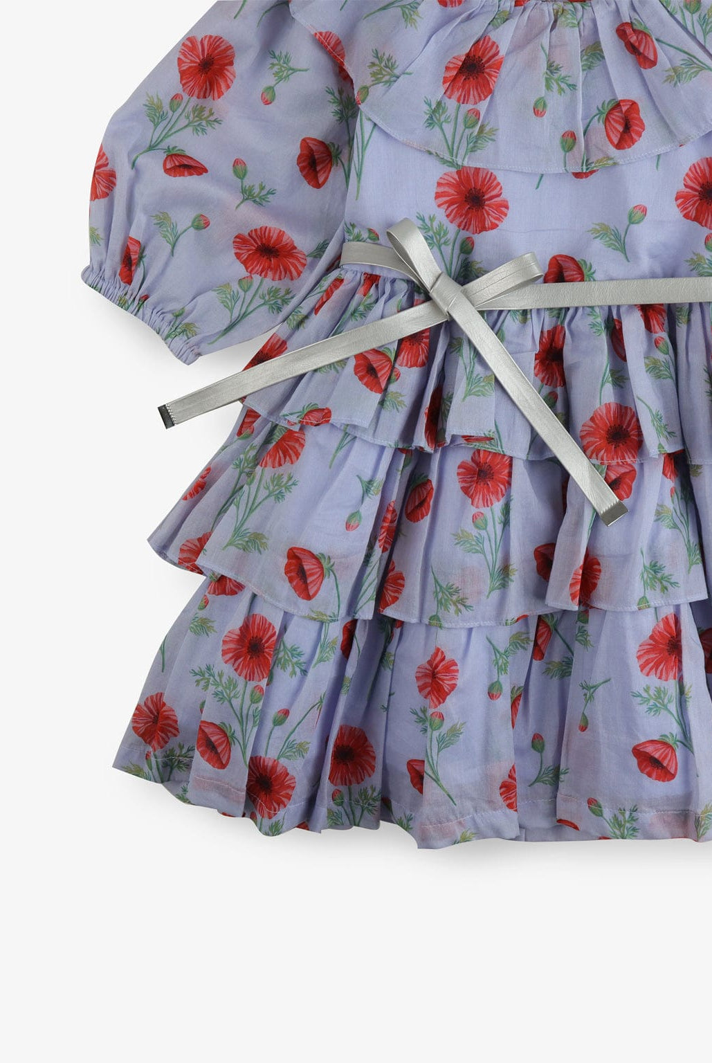 جينجرسنابس فستان بناتي مشجر طبقات مزين بكلوش على الياقة متعدد الألوان