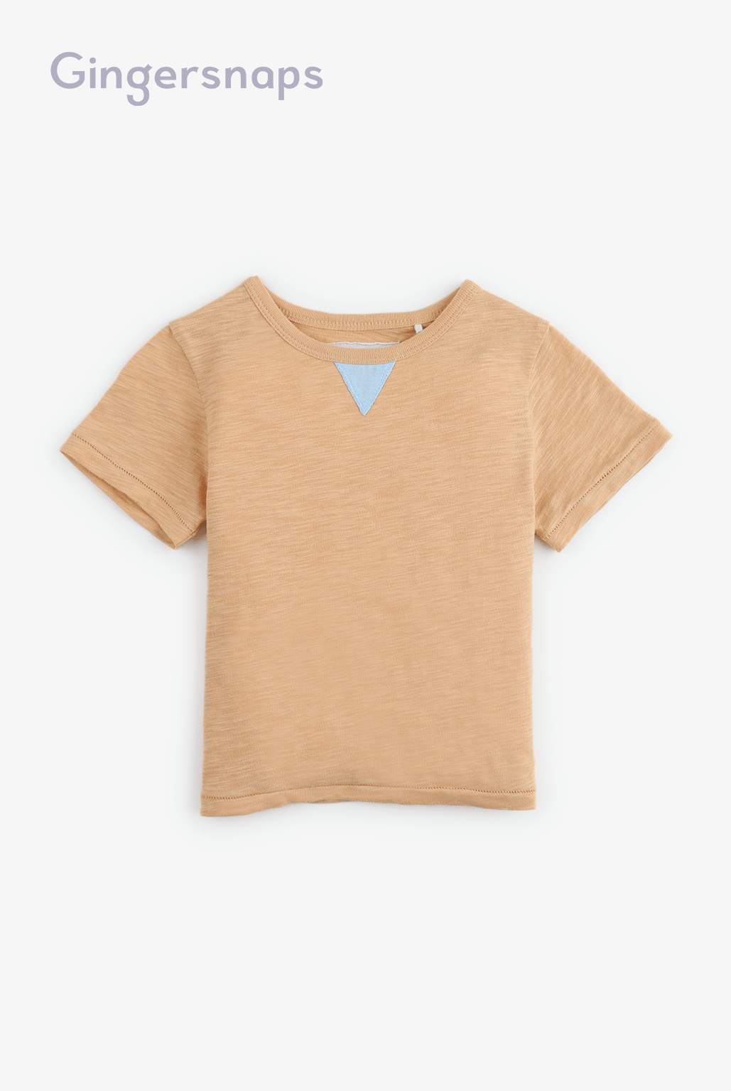 جينجرسنابس تيشرت اطفال ولادي سادة بياقة دائرية برتقالي