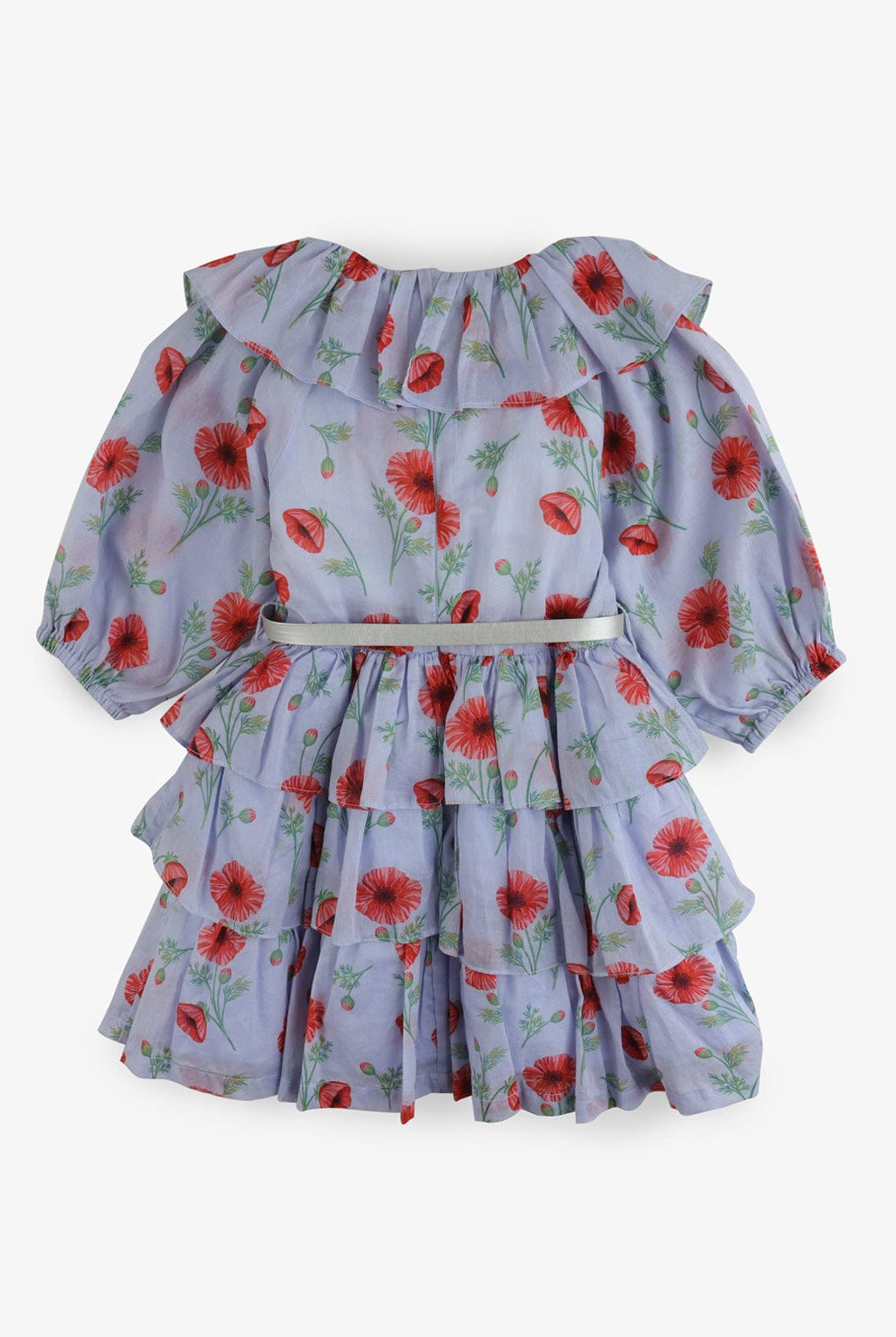 جينجرسنابس فستان بناتي مشجر طبقات مزين بكلوش على الياقة متعدد الألوان