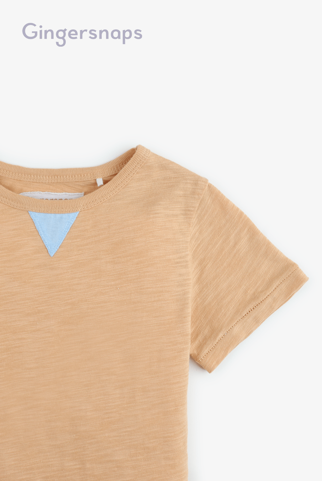 جينجرسنابس تيشرت اطفال ولادي سادة بياقة دائرية برتقالي