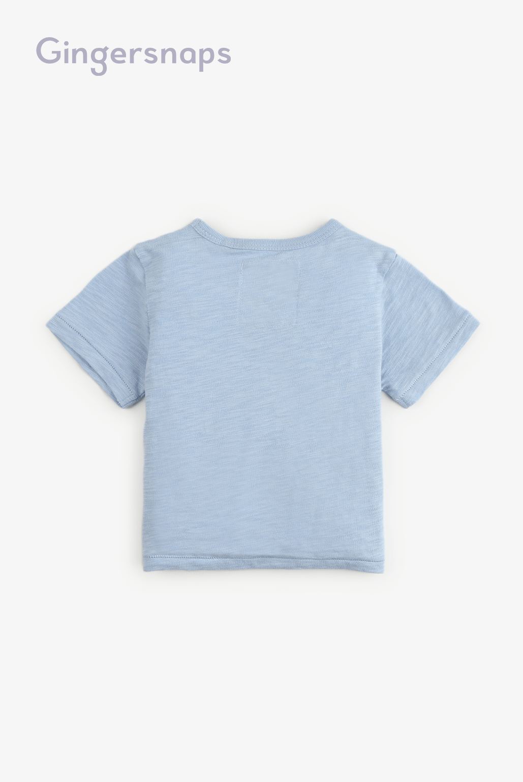 جينجرسنابس تي شيرت مواليد أولادي سادة بياقة دائرية أزرق