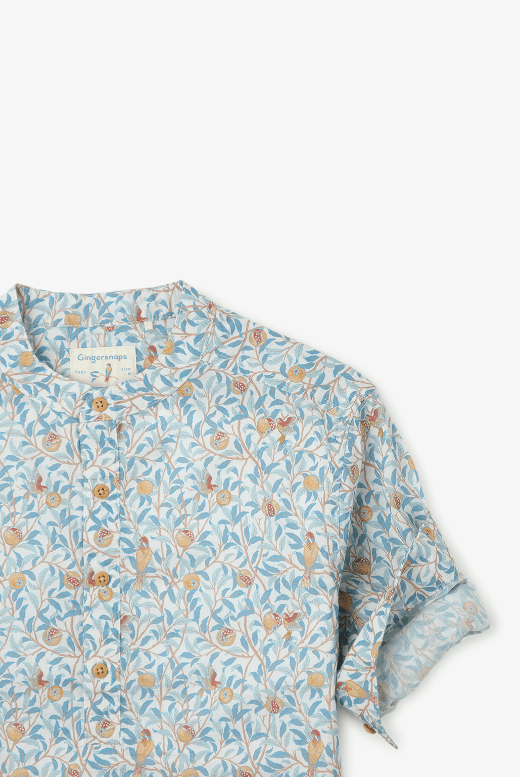 جينجرسنابس قميص مشجر بأزرار أمامية كم طويل برقبة دائرية ولادي متعدد الألوان